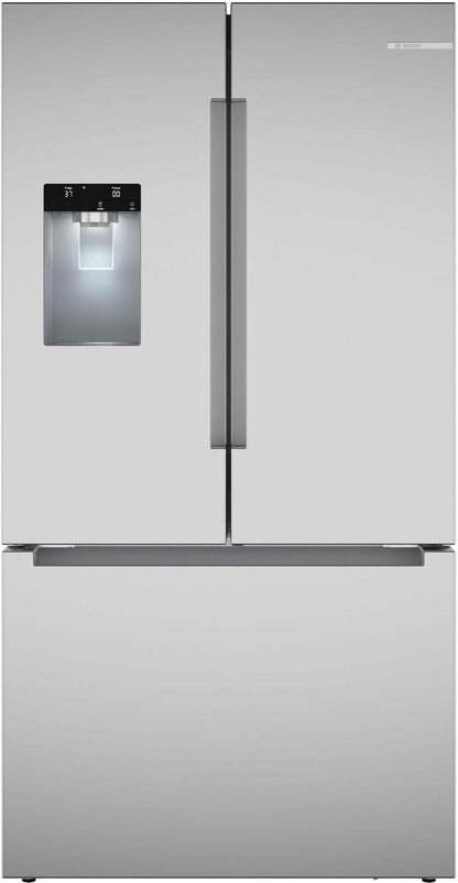 Bosch B36FD10ENS 100 Series, French Door Bottom freezer, multi door, 36'', Brushed steel (with anti-fingerprint), Total No Frost