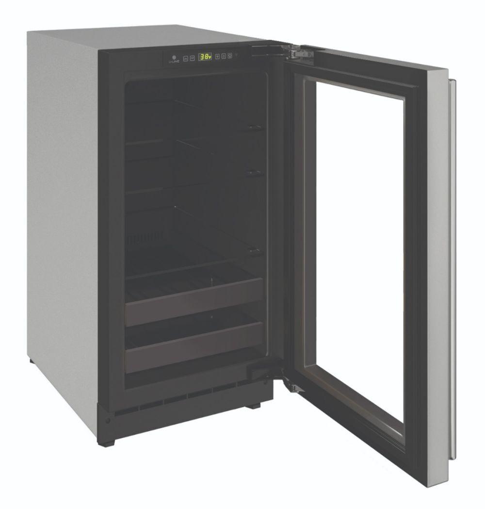 U-Line U2218BEVS15A 2218bev 18" Beverage Center With Stainless Frame Finish and Left-hand Hinge Door Swing and Lock (115 V/60 Hz)