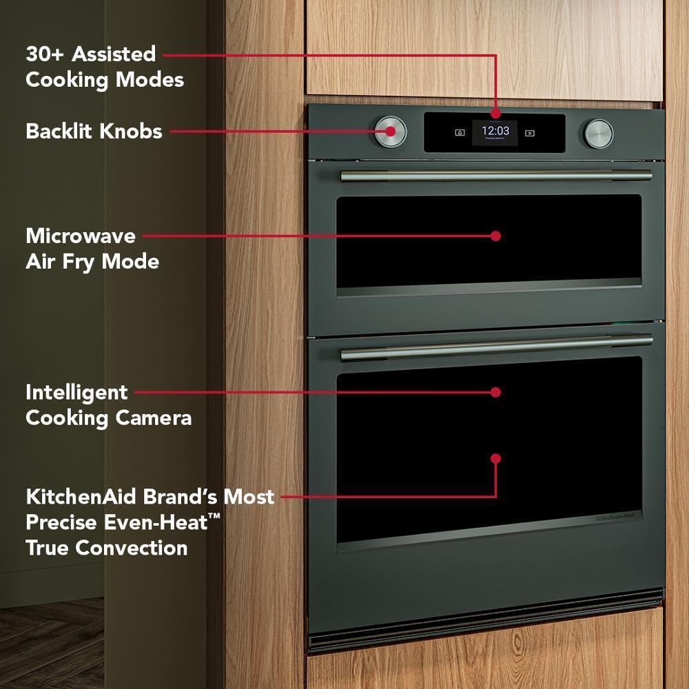 Kitchenaid KOEC930SJP 30-inch Smart Electric Combo Wall Oven with Intelligent Cooking Camera - Juniper