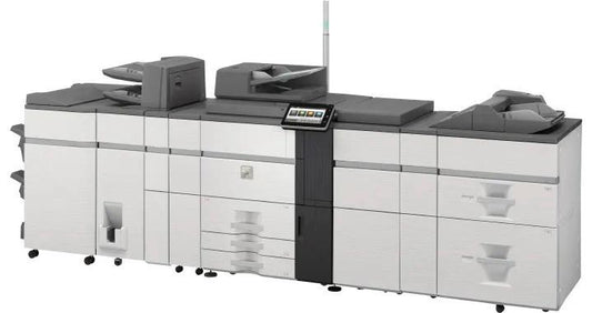 Sharp MX7081 MX-7081 Color Networked Digital Multifunction Printer Prints up to 75/70 ppm Mono/Color pages per minute , copy, scan, fax Maximum paper capacity of 8,500 sheets Exceptional Image Quality with 1200 x 1200 dpi print resolution