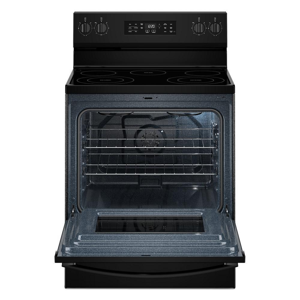 Whirlpool WFES4530SB 30-inch Electric Range with Air Cooking Technology and Steam Clean