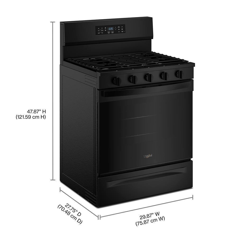 Whirlpool WFGS5730SB 30-inch Gas Range with Air Cooking Technology and EZ-2-Lift™ Hinged Grates