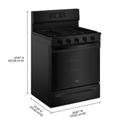 Whirlpool WFGS5730SB 30-inch Gas Range with Air Cooking Technology and EZ-2-Lift™ Hinged Grates