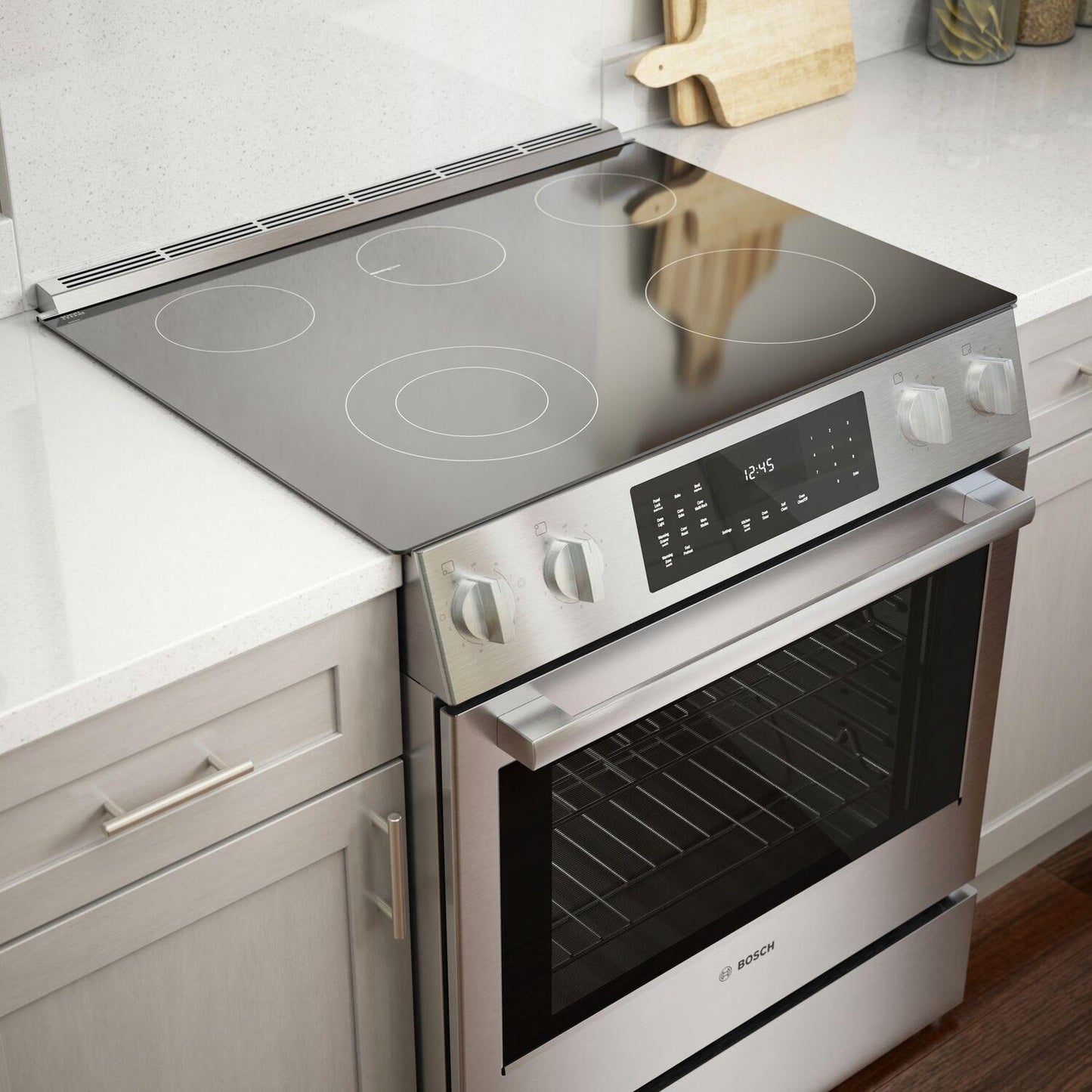 Bosch HEI8056U 800 Series, Electric slide-in range, 30'', Stainless steel