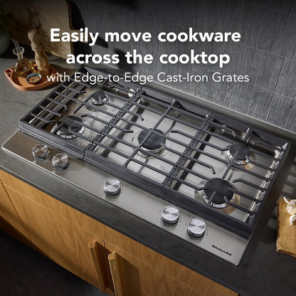 KCGK336SSS KitchenAid® 36 in. Gas Cooktop with 5 Versatile Burners