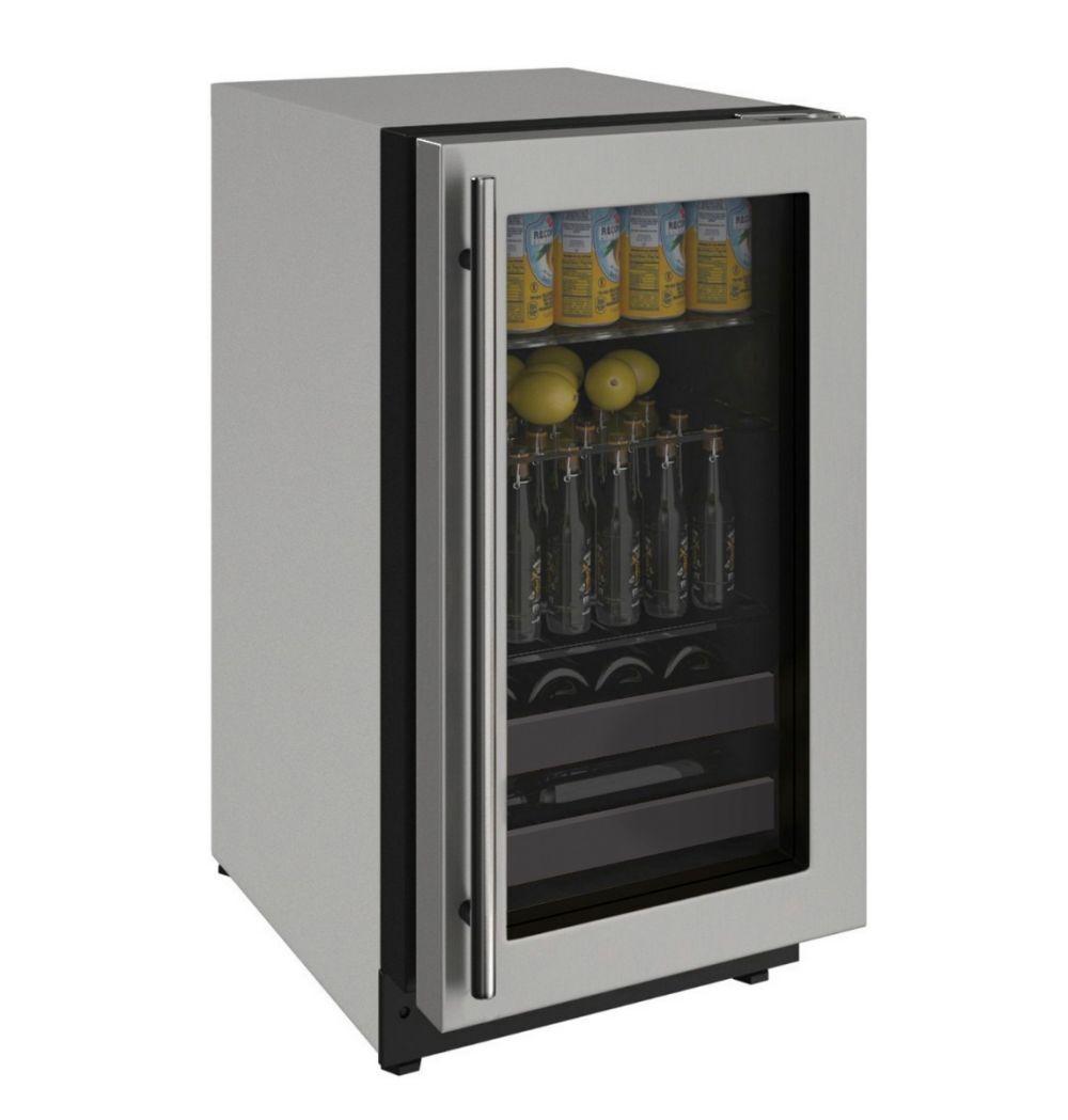 U-Line 18" Beverage Center With Stainless Frame Finish and Field Reversible Door Swing (115 V/60 Hz Volts /60 Hz Hz)