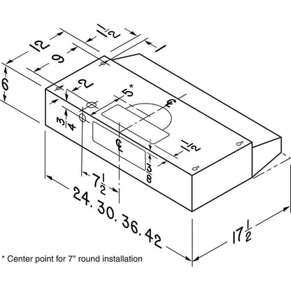 Broan® 42-Inch Convertible Under-Cabinet Range Hood, 230 Max Blower CFM, White-on-White