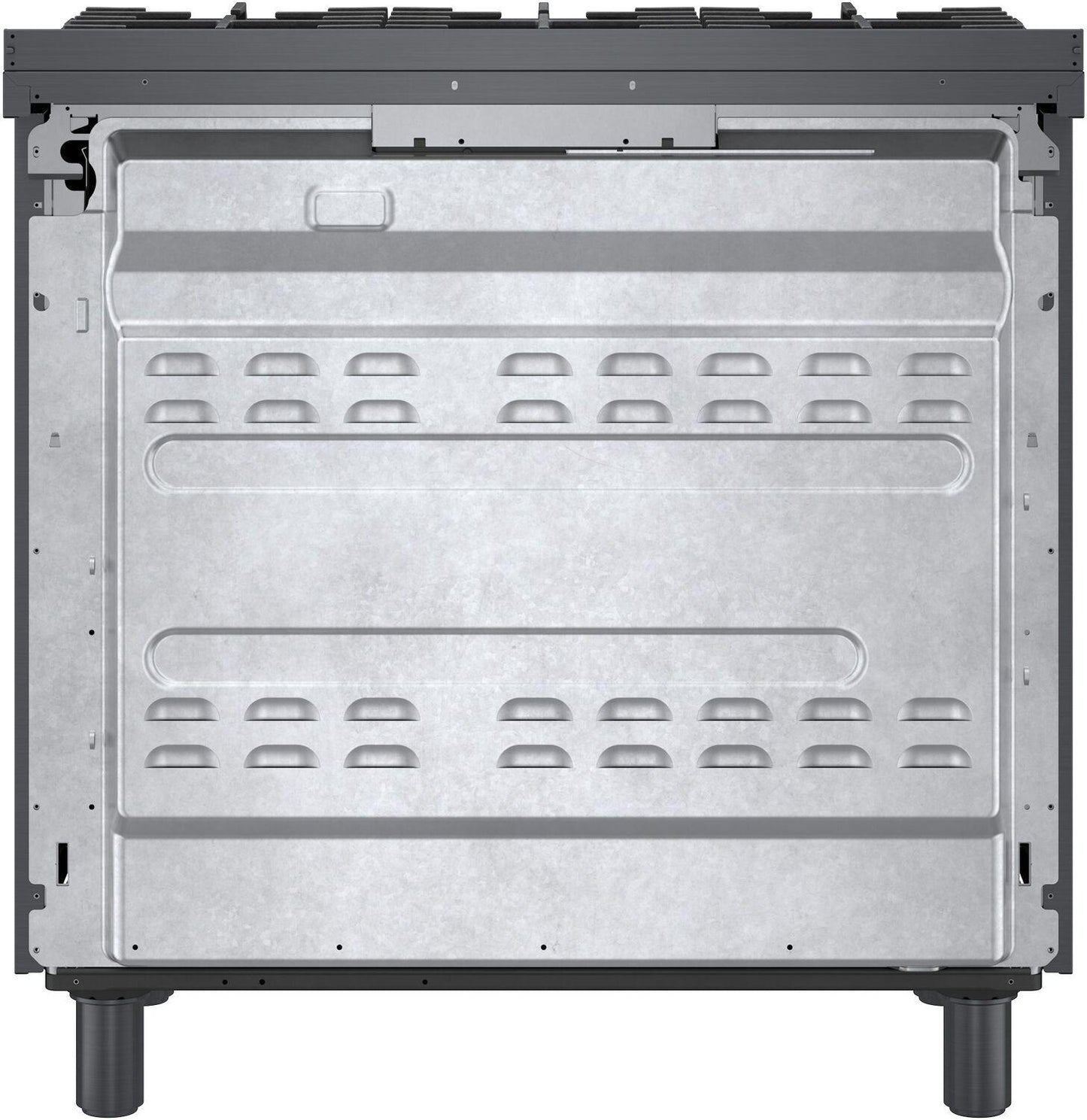 Bosch HDS8645U 800 Series, Dual fuel freestanding range, 36'', Black stainless steel