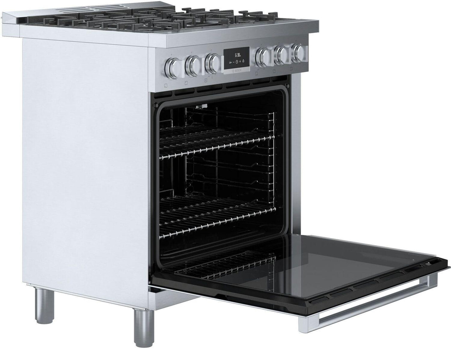 Bosch HDS8055U 800 Series, Dual fuel freestanding range, 30'', Stainless steel