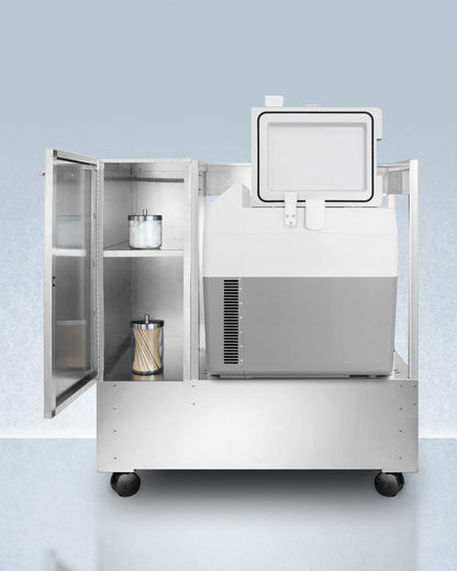 Summit SPRF36LCART Stainless Steel Cart With Portable Refrigerator/freezer