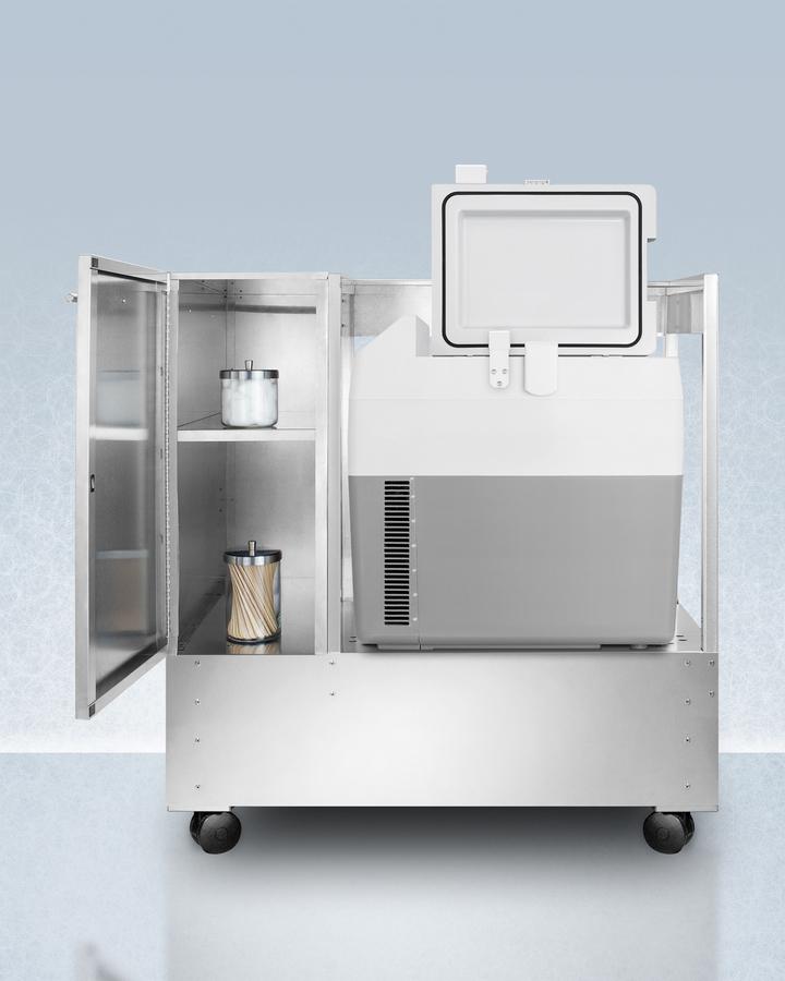 Summit Stainless Steel Cart With Portable Refrigerator/freezer