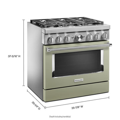 KFDC506JAV KitchenAid® 36'' Smart Commercial-Style Dual Fuel Range with 6 Burners