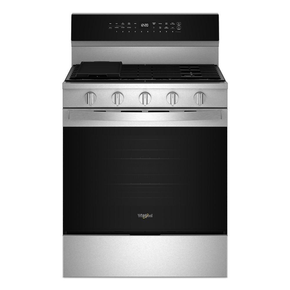 Whirlpool WFGS7530RZ 30-inch Smart Gas Range with Air Cooking Technology, No Preheat Air Fry, Steam/Self Clean and High Speed Preheat