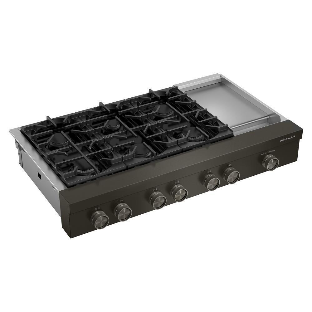 KCGK948TBE KitchenAid® 48-inch 6-Burner Gas Commercial-Style Rangetop with Griddle