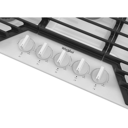 Whirlpool WCGK5036PW 36-inch Gas Cooktop with EZ-2-Lift™ Hinged Cast-Iron Grates