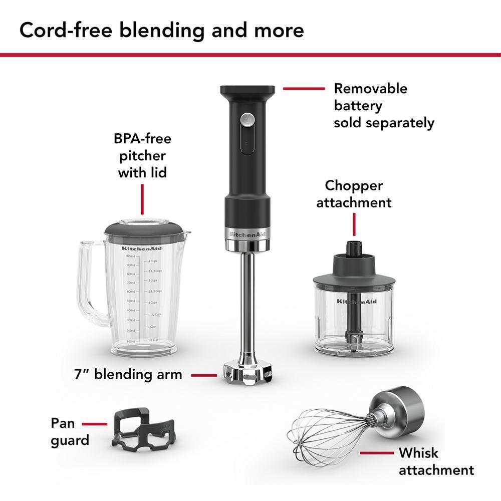 KHBRV05BM KitchenAid Go® Cordless Hand Blender with Accessories - battery sold separately