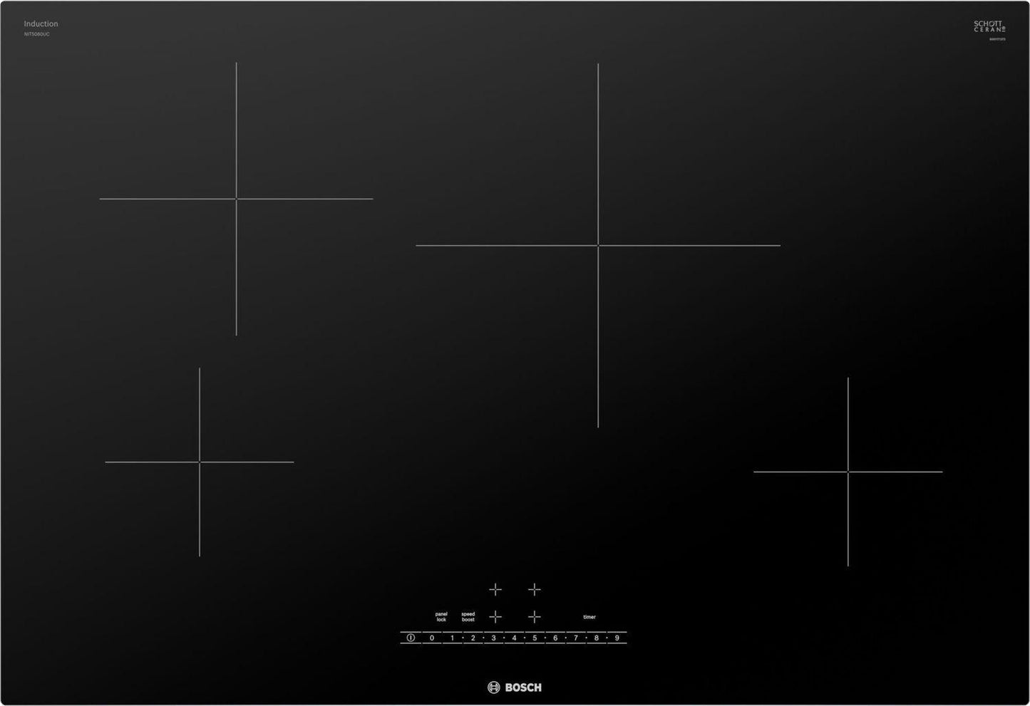 Bosch NIT5060UC 500 Series, Induction hob, 30'', surface mount without frame