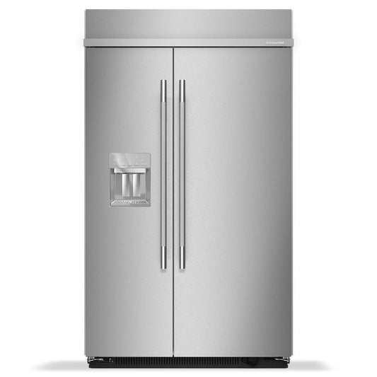 Kitchenaid KBSD748SPS 29.4 Cu. Ft. 48" Built-In Side-by-Side Refrigerator features Exterior Water and Ice Dispenser with Measured Fill