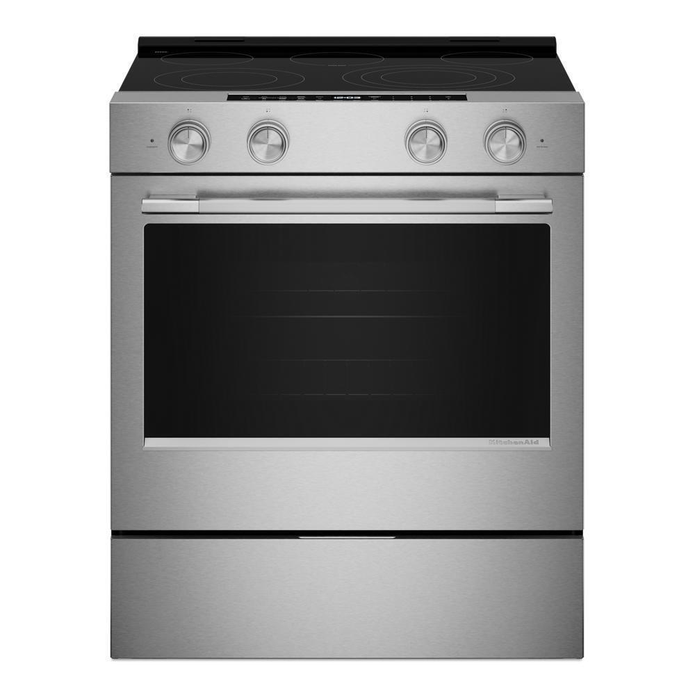 Kitchenaid KSES430SPS 5.3 Cu. Ft. Smart Slide-in Electric Range with Convection Cooking Modes and Steam Bake Mode