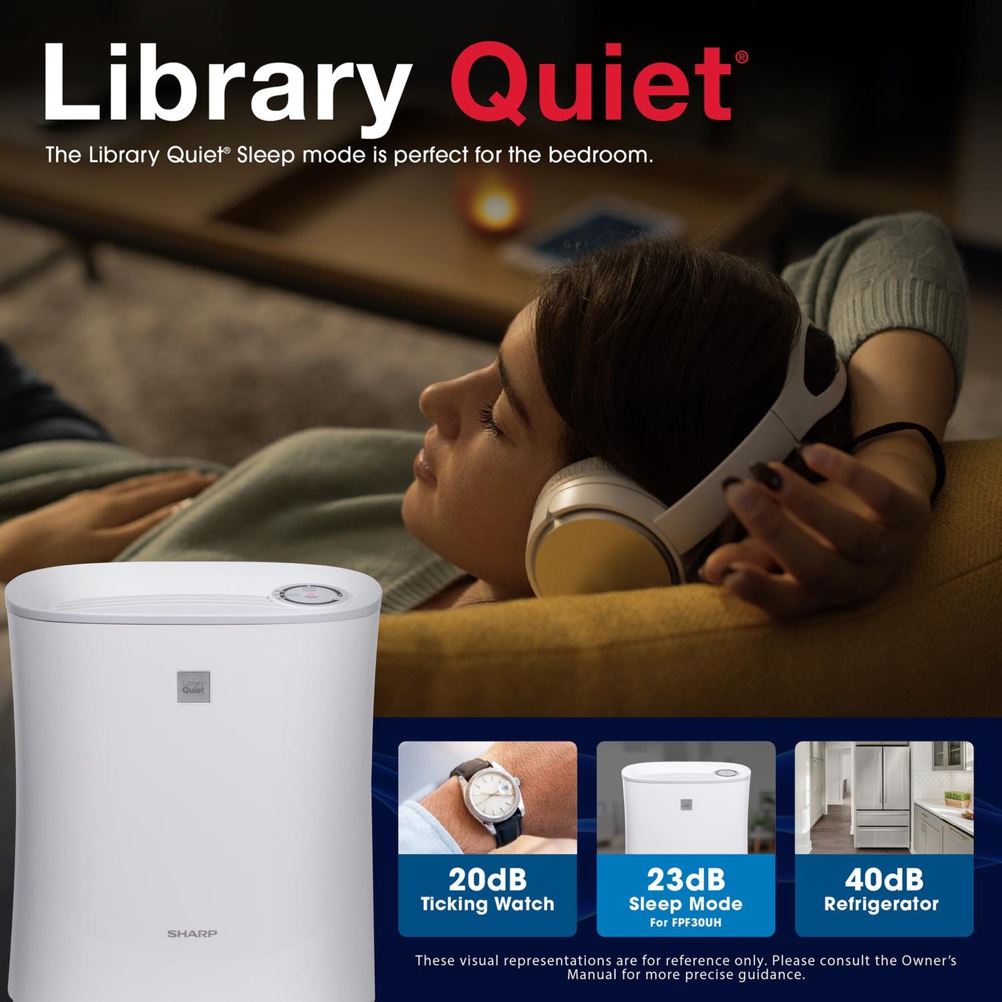 FPF30UH Sharp True HEPA Air Purifier with Express Clean for Small Rooms