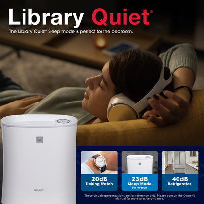 FPF30UH Sharp True HEPA Air Purifier with Express Clean for Small Rooms