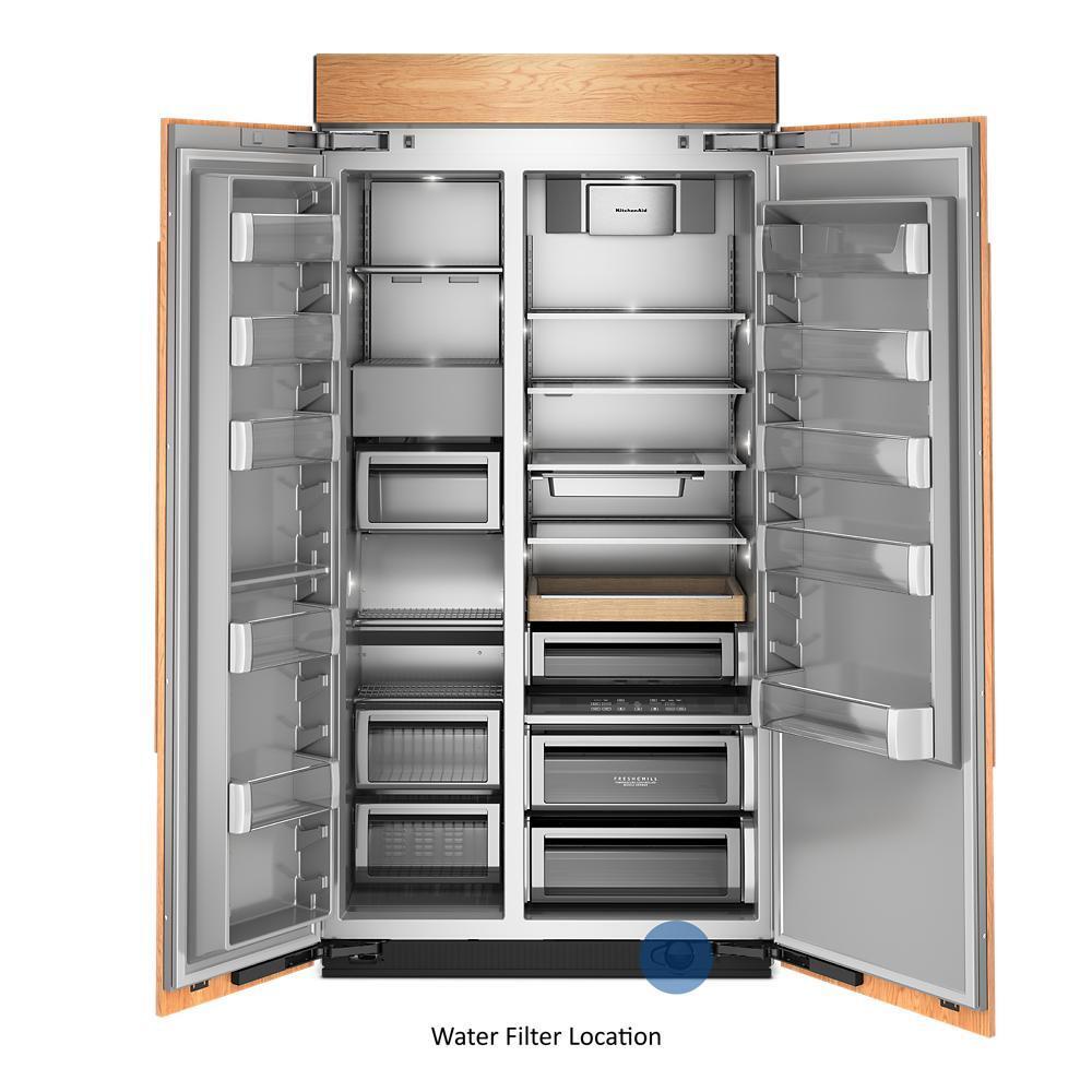 Kitchenaid KBSN742TPA 25.5 Cu. Ft. 42" Built-In Panel-Ready Side-by-Side Refrigerator with Platinum Interior