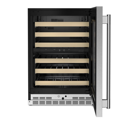 Kitchenaid KUWR524SPS 24" Undercounter Wine Cellar with Full-Extension Wood-Front Racks
