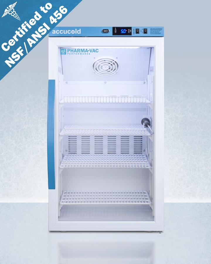 Summit ARG3PV456 3 CU.FT. Counter Height Vaccine Refrigerator, Certified To Nsf/ansi 456 Vaccine Storage Standard