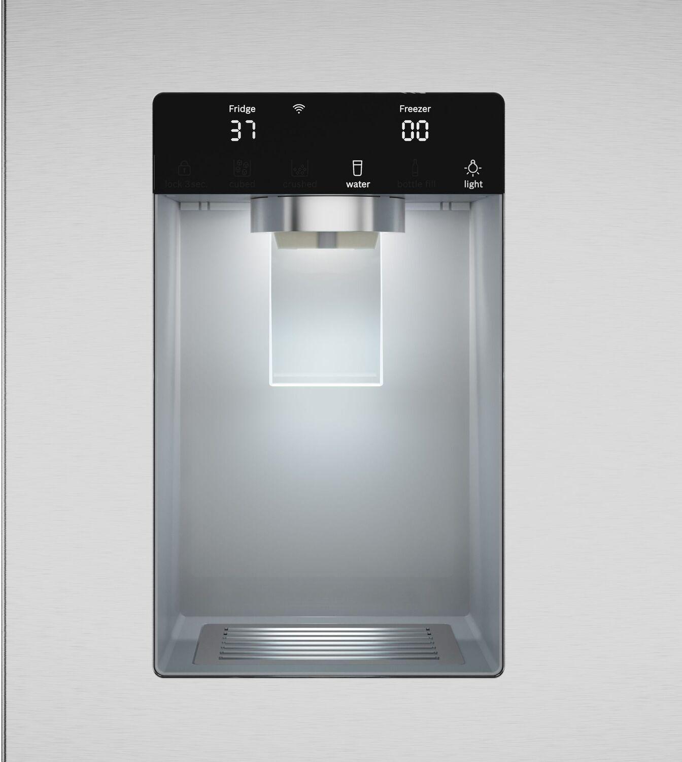 Bosch B36FD10ENS 100 Series, French Door Bottom freezer, multi door, 36'', Brushed steel (with anti-fingerprint), Total No Frost