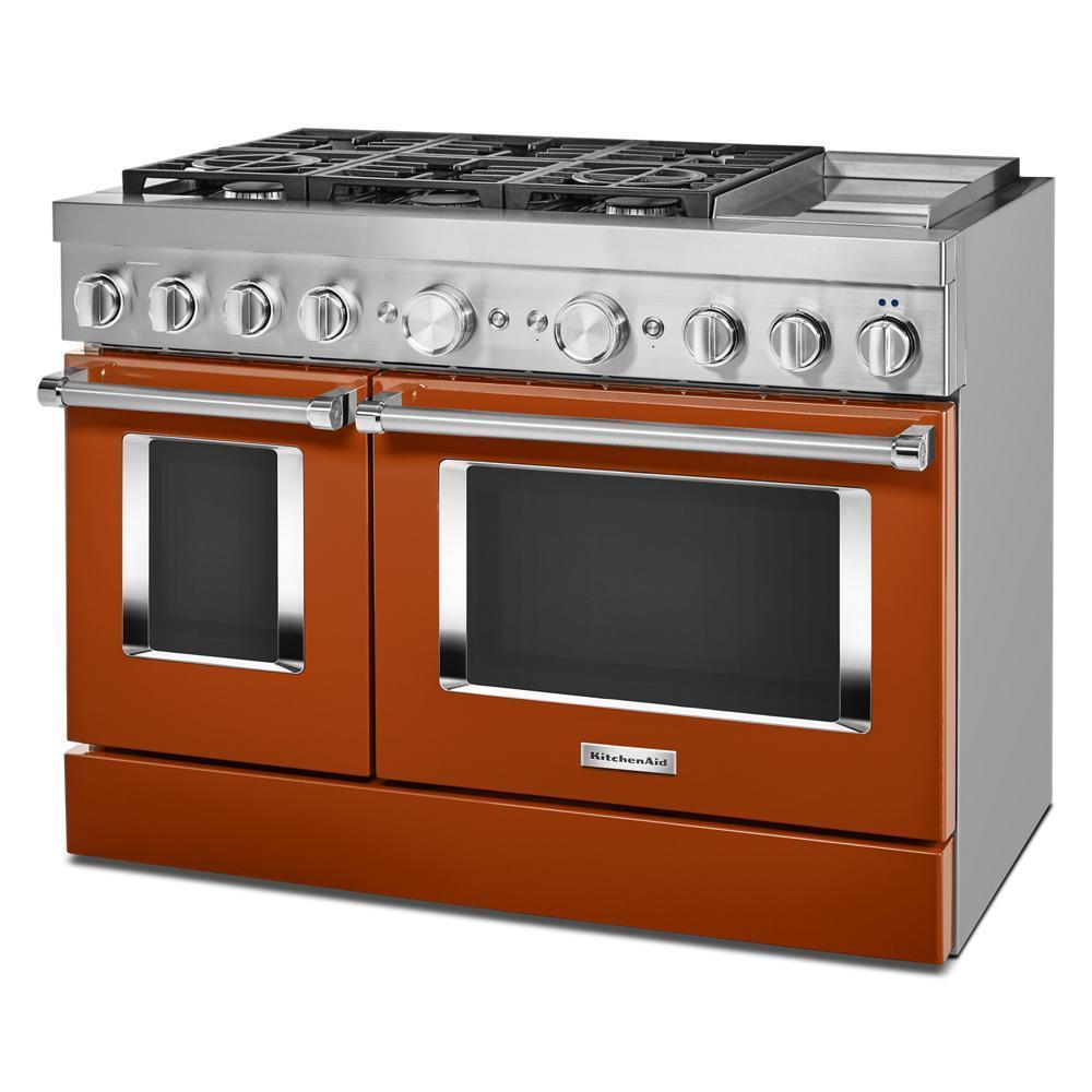 KFDC558JSC KitchenAid® 48'' Smart Commercial-Style Dual Fuel Range with Griddle