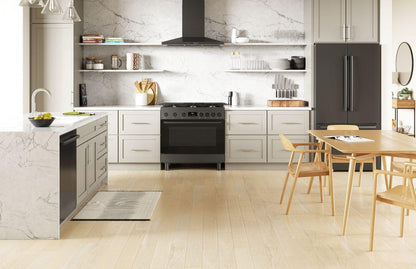 Bosch HDS8645U 800 Series, Dual fuel freestanding range, 36'', Black stainless steel