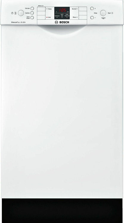 ADA 18" 300 Series Recessed Hndl, 4/4 Cycles, 46 dBA, RckMatic, 9 Pl Stgs - WH