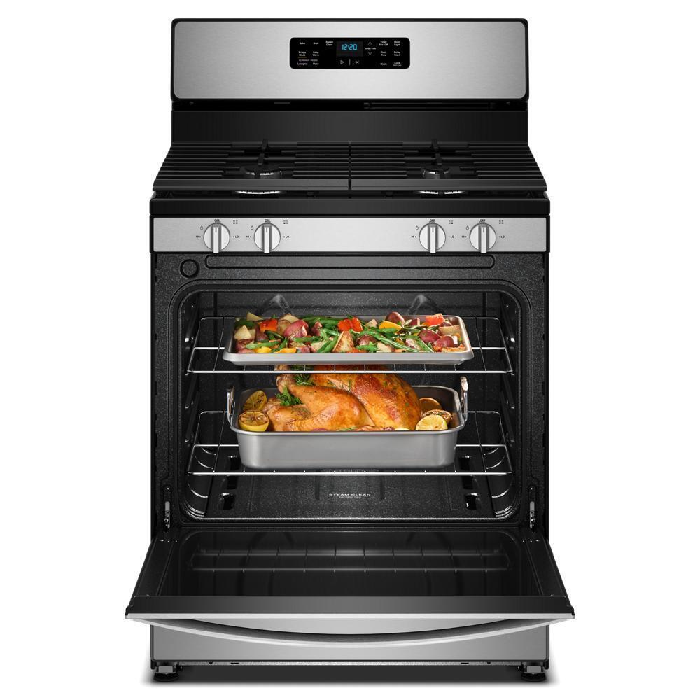 Whirlpool WFGS3130TS 30-inch Gas Range with Crispy Mode and Dishwasher Safe Grates