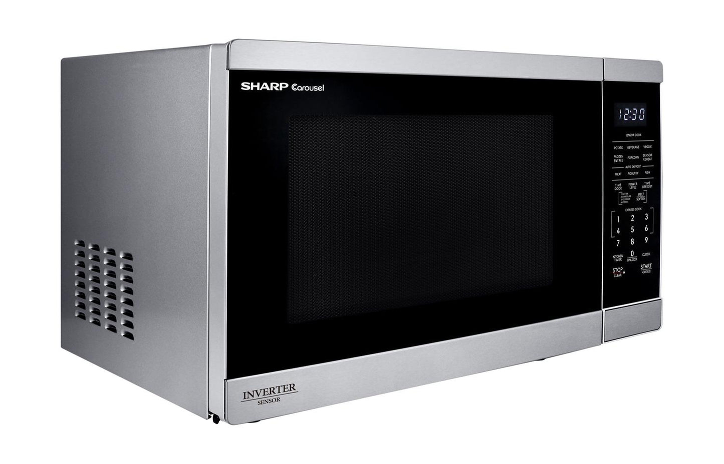 SMC1465KM Sharp 1.4 cu. ft. 1100W Stainless Steel Countertop Microwave Oven with Inverter Technology