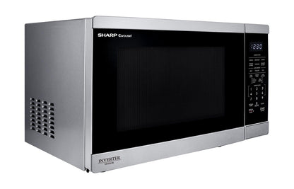 SMC1465KM Sharp 1.4 cu. ft. 1100W Stainless Steel Countertop Microwave Oven with Inverter Technology
