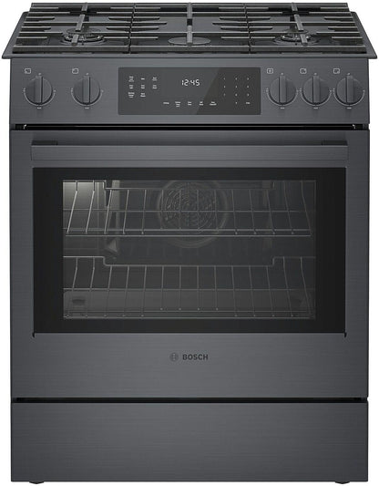 Bosch HGI8046UC 800 Series, Gas slide-in range, 30'', Black stainless steel