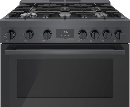 Bosch HGS8645UC 800 Series, Gas freestanding range, 36'', Black stainless steel