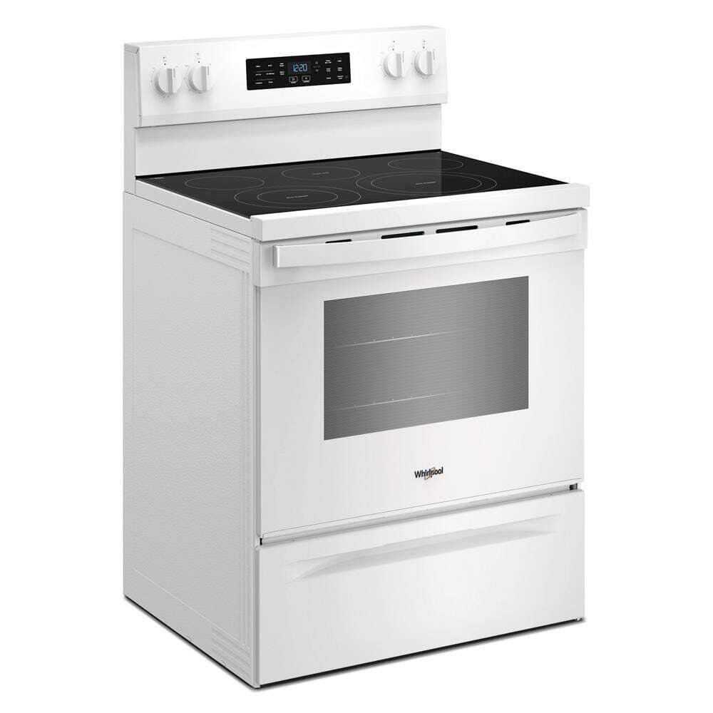 Whirlpool WFES5730SW 30-inch Electric Range with Air Cooking Technology