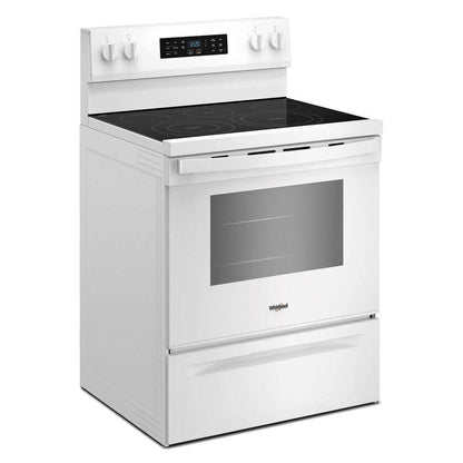 Whirlpool WFES5730SW 30-inch Electric Range with Air Cooking Technology
