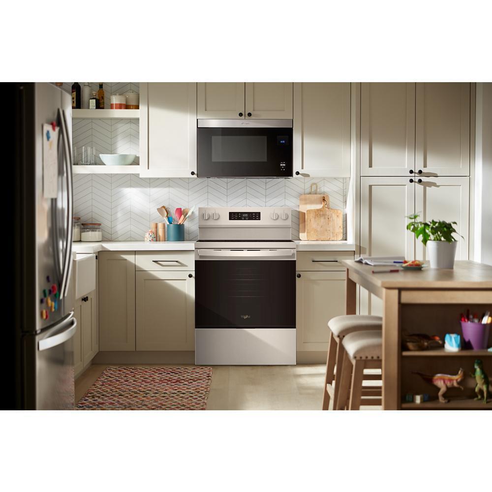 Whirlpool WFES5730SZ 30-inch Electric Range with Air Cooking Technology