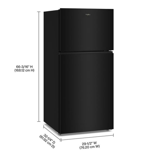 WRTX3319SB Whirlpool® 30-inch Wide Top Freezer Refrigerator with Total Coverage Cooling- 19 Cu. Ft.