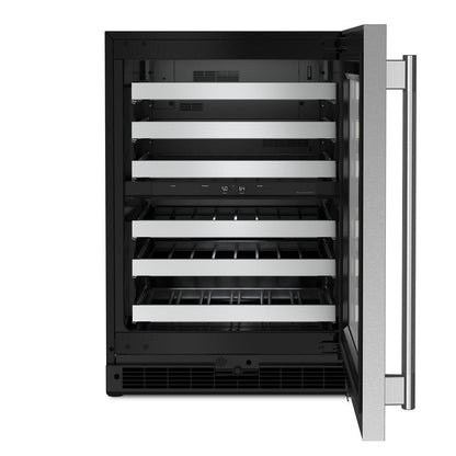 Kitchenaid KUWR324SSB 24" Undercounter Wine Cellar with Full-Extension Metal-Front Racks