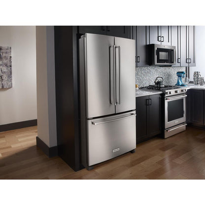 Kitchenaid KRFF305ESS 25 Cu. Ft. 36-Width Standard Depth French Door Refrigerator with Interior Dispense