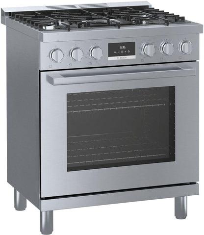 Bosch HDS8055U 800 Series, Dual fuel freestanding range, 30'', Stainless steel