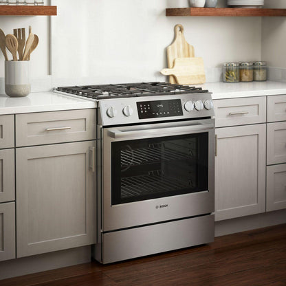Bosch HGI8056UC 800 Series, Gas slide-in range, 30'', Stainless steel