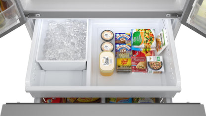 Sharp SJF2955MS 28.9 cu.ft. Standard Depth 36 in. French 3-Door Refrigerator with Water Dispenser in Stainless Steel