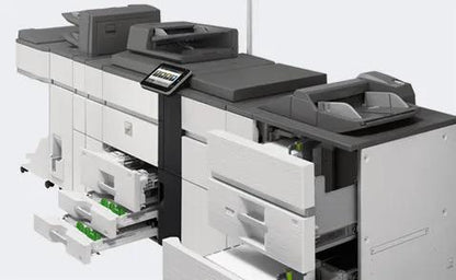 Sharp MX8081 MX-8081 Color Networked Digital Multifunction Printer Prints up to 80 pages per minute , copy, scan, fax Maximum paper capacity of 8,500 sheets Exceptional Image Quality with 1200 x 1200 dpi print resolution