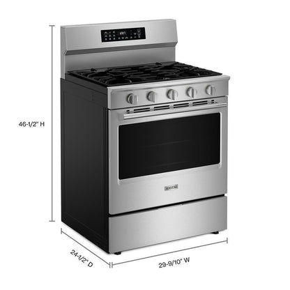 Maytag MFGS7030SZ 30-Inch Wide Freestanding Gas Range with Grill Mode and No Preheat Air Fry - 5.0 Cu. Ft.