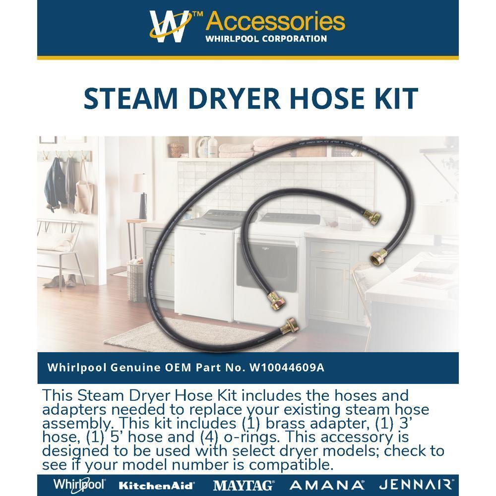 Kitchenaid W10044609A 5' Black Steam Dryer Hose Kit