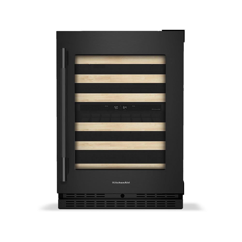 Kitchenaid KUWR524SBE 24" Undercounter Wine Cellar with Full-Extension Wood-Front Racks